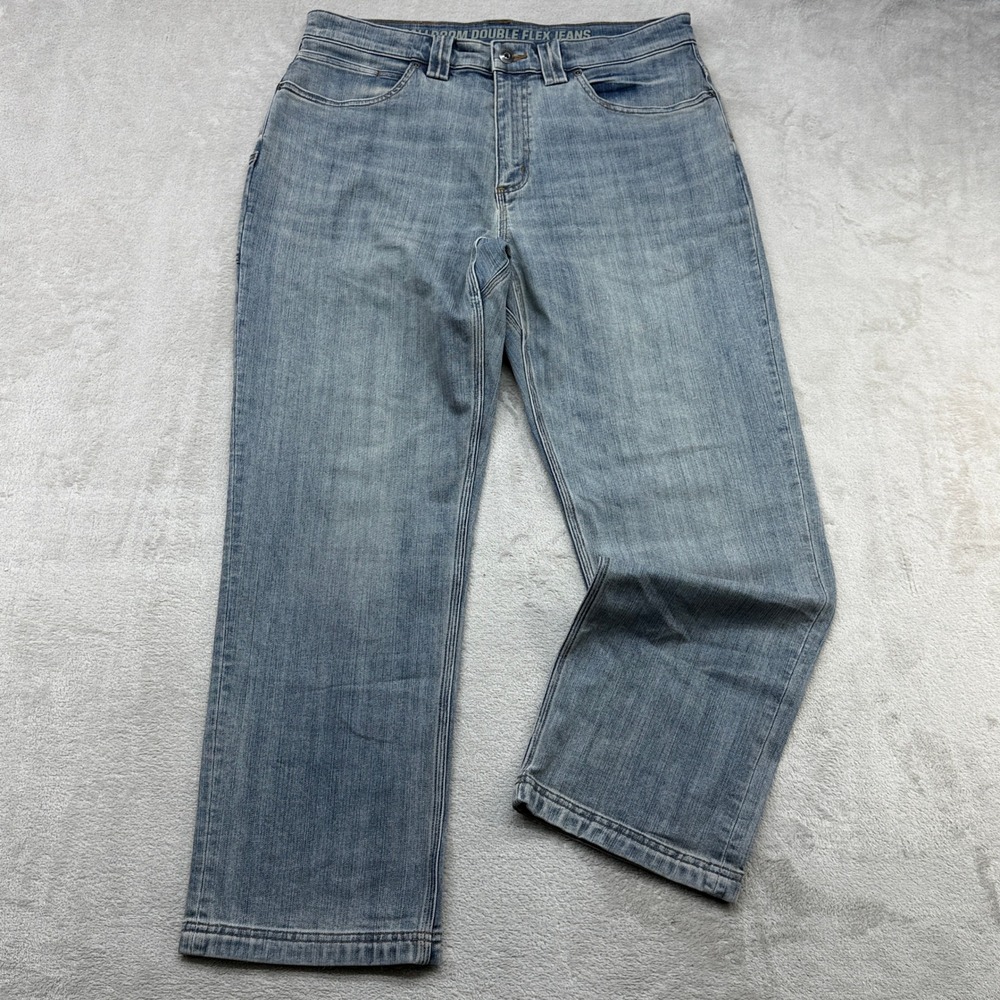 Duluth Trading Co Ballroom Double Flex Jeans Mens 34x30 Light Blue Relaxed Fit
